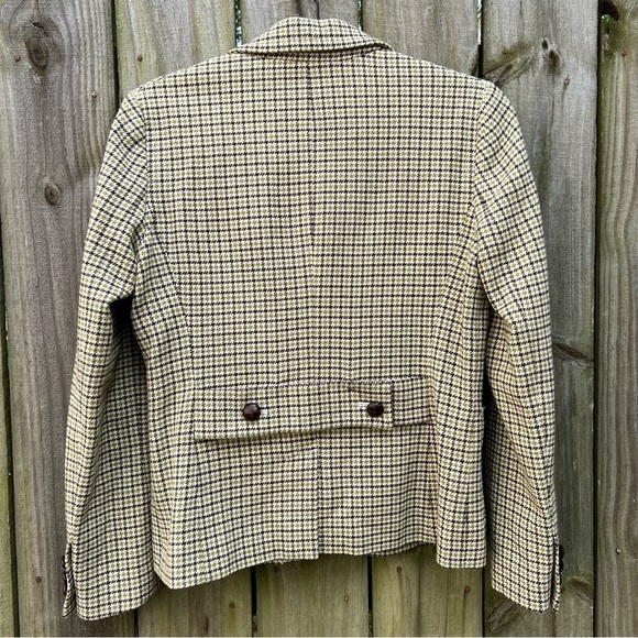 Talbots Tweed Green and Brown Blazer Jacket Fall - Picture 3 of 12